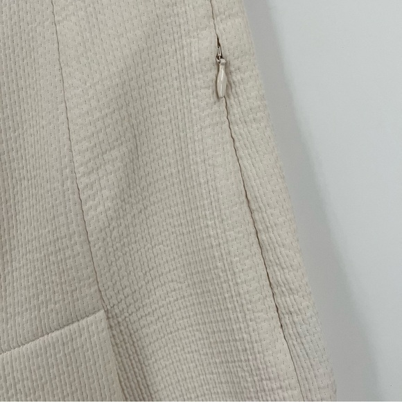 Tibi 6 pleated skort ivory textured mini 0518 zipper pockets - Picture 2 of 9